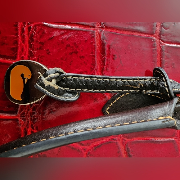 Dooney & Bourke Satchel Oxblood Red Croc Embossed Stachel - Picture 10 of 11